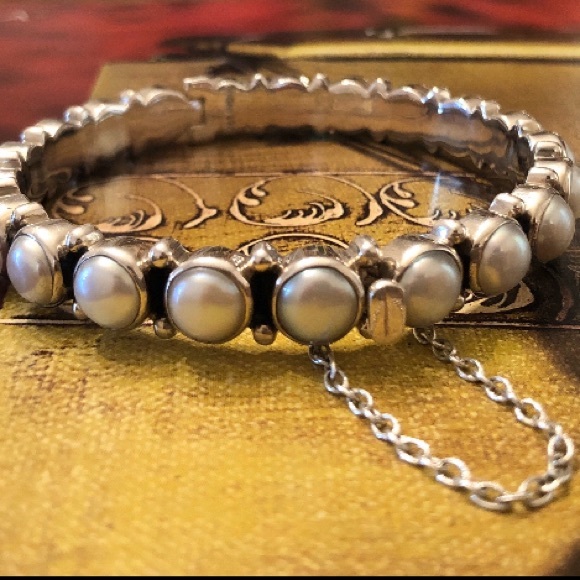 Rare Silpada Sterling Silver Freshwater Pearl Sunken Treasure Bracelet B2909 - Picture 12 of 16